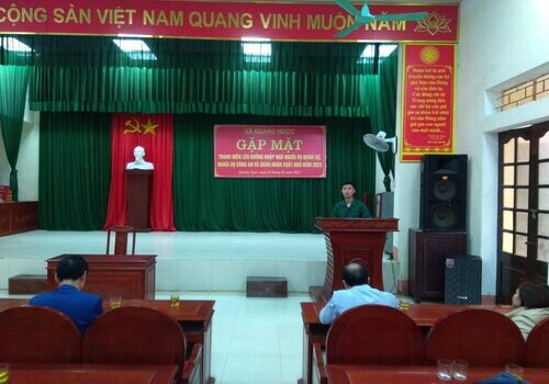 Ban chỉ huy quân sự xã Quảng Ngọc gặp mặt liên hoan thanh niên lên đường làm nhiệm vụ 